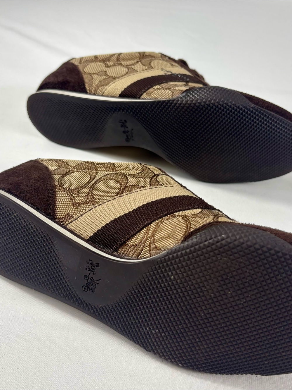 Coach Signature and C Brown Jacquard Sneakers Size 6.5 - Picture 11 of 16